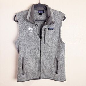 Patagonia Grey Sweater Vest Zipper Embroidered Medium